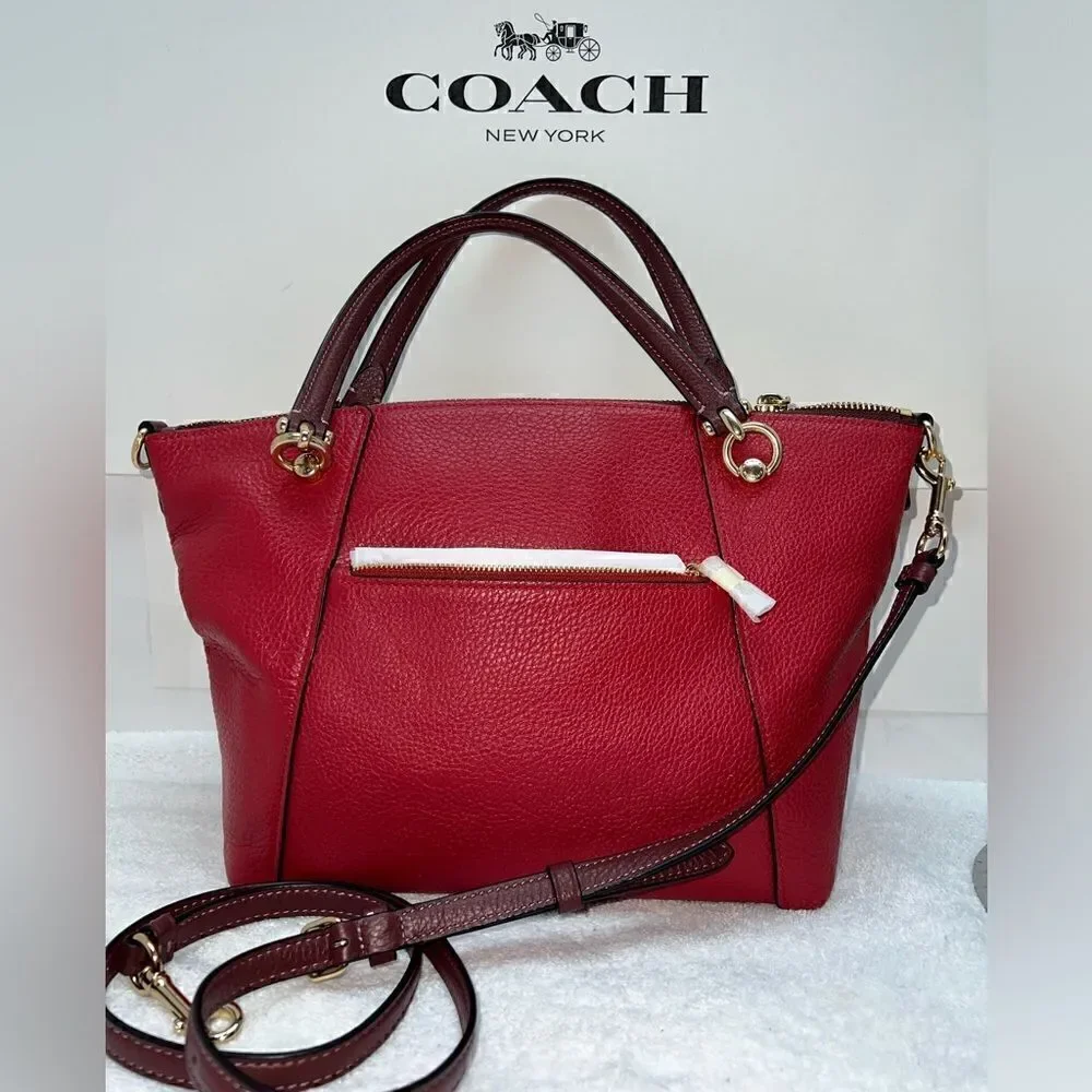 🔥🎁NEW! Coach Kacey Colorblock Satchel Handbag Red Msrp:$378.00
